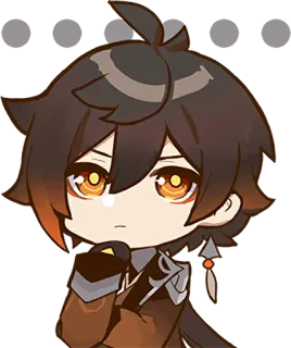 🤔 Zhongli Genshin Impact 원신, 종려, 비디오 게임, 캐릭터, SD, 스티커 telegram sticker
