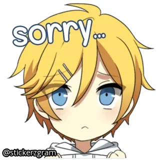 😞 sorry... Аниме, Грустно, Извинение, Милый, Парень, Прости telegram sticker