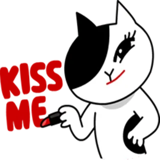 💄 gato, dibujos animados, dibujo, kawaii, lindo, pegatina whatsapp sticker
