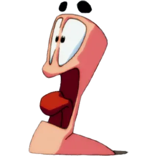 😱 Earthworm Jim Cartone animato, Earthworm Jim, Verme, Divertente, Esagerato, Retro telegram sticker