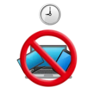 🚫 relógio, proibido, eletrônicos, computador, telefone, tempo telegram sticker