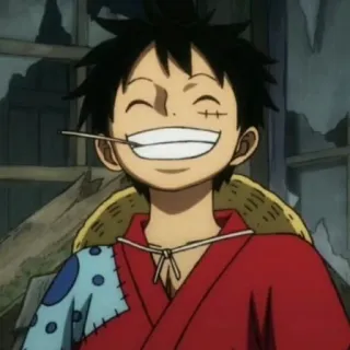 😁 Luffy One Piece anime, manga, one piece, luffy, character, straw hat, smiling telegram sticker