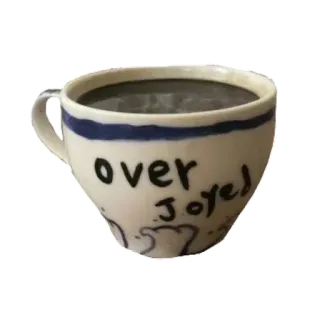 🤩 over Joyed coffee, cup, overjoyed, drink, mug, beverage, ceramic telegram sticker