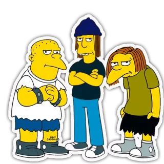 💪 simpsons, cartoon characters, yellow skin, animation telegram sticker