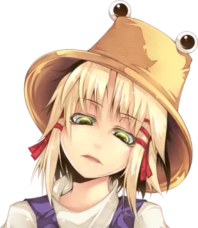 🤨 Anime, Gadis, Katak, Topi, Rambut pirang, Seni telegram sticker