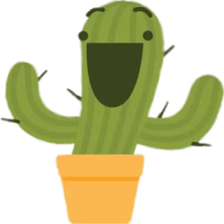 😃 Kaktus, Pflanze, Fröhlich, Niedlich, Topf telegram sticker