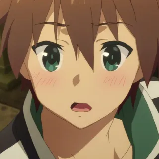🛡 Kazuma Konosuba 动漫, 男性, 脸红, 异世界, 主角 telegram sticker