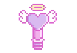 💜 heart, angel, wings, pixel art, cute telegram sticker