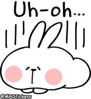 ☹️ Uh-oh... conejo, dibujos animados, lindo, triste whatsapp sticker