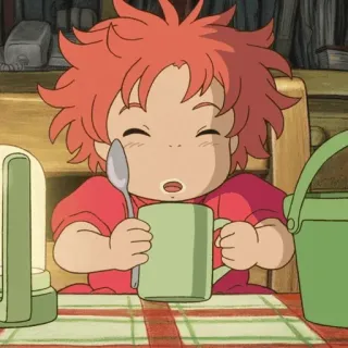 🐽 Ponyo Anime, Desenho animado, Ponyo, Criança, Fofo, Filme whatsapp sticker