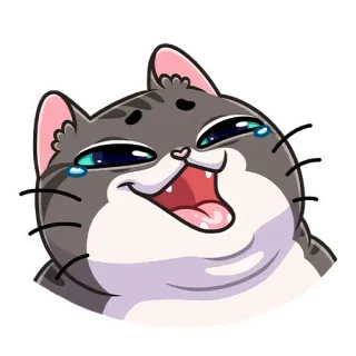 😂 chat, emoji, joyeux, pleurer, rire, autocollant, mignon, félin whatsapp sticker