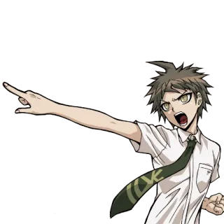 👈 Hajime Hinata Danganronpa Anime, Apontando, Personagem, Danganronpa, Hajime Hinata whatsapp sticker