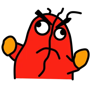 😡 en colère, rouge, dessin animé, blob, personnage whatsapp sticker