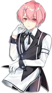 😕 Anime, Manga, Capelli rosa, Maggiordomo, Personaggio telegram sticker