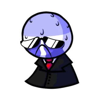 😞 персонаж, мультфильм, наклейка, костюм, солнцезащитные очки telegram sticker