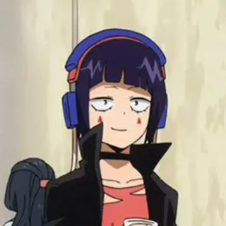 😌 Kyoka Jiro My Hero Academia Kyoka Jiro, My Hero Academia, anime, headphones, earphone jack, character telegram sticker