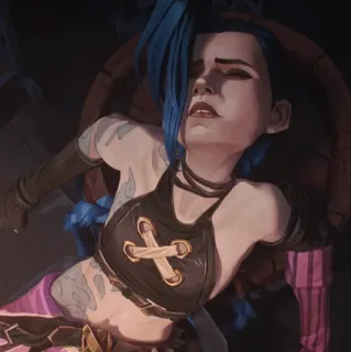 ✖ Jinx Arcane Jinx, Arcane, League of Legends, Personaggio, Cartone animato telegram sticker