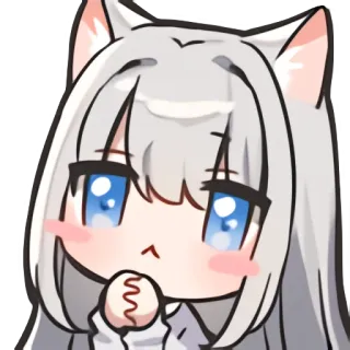 🥺 Аниме, Кот, Каваи, Милый, Чиби telegram sticker