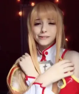 🥰 Asuna Yuuki Sword Art Online คอสเพลย์, อนิเมะ, ตัวละคร, sword art online, อาสึนะ whatsapp sticker