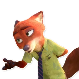 😘 Nick Wilde Zootopia zorro, zootopia, nick wilde, dibujos animados, disney, animado telegram sticker