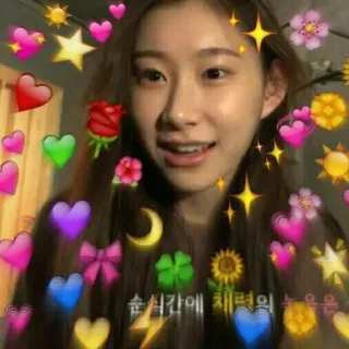 💞 순식간에 체력의 눈물은 trái tim, ngôi sao, hoa, mặt trăng, Hàn Quốc telegram sticker
