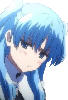 😤 anime, girl, blue hair, cartoon, character, cute telegram sticker