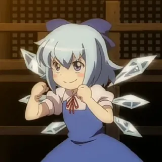 💪 Cirno Touhou Project Аниме, Милый, Девушка, Фея, Cirno, Touhou Project telegram sticker