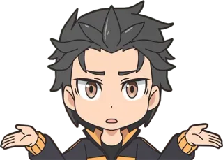 🤷‍♂️ Subaru Natsuki Re:Zero anime, re zero, character, subaru natsuki, confused, shrugging telegram sticker