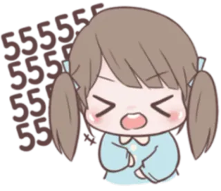 😆 555 Desenho animado, Menina, Anime, Fofo, Chorando, Emocional whatsapp sticker