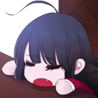 😩 Anime, chica, linda, dormilona, Chibi, dibujos animados whatsapp sticker