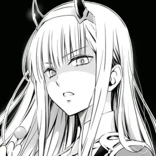😂 Zero Two Darling in the Franxx Anime, Manga, Zero Two, Darling in the Franxx, Personnage, Cornes, Fille, Illustration whatsapp sticker