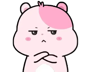 😏 imut, hamster, hewan, kartun, merah muda, menggemaskan telegram sticker