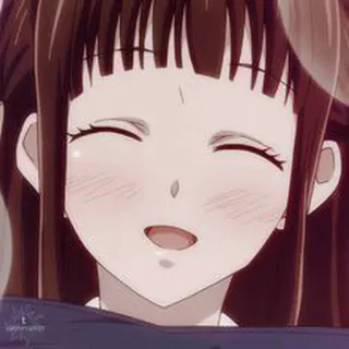 🦋 Tohru Honda Fruits Basket Аниме, Девушка, Улыбка, Счастливый, Милый telegram sticker