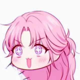 🎟 Anime, Różowe włosy, Kreskówka, Słodkie, Dziewczyna, Naklejka telegram sticker