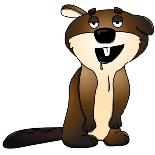 🤤 castor, dessin animé, animal, drôle, personnage, mignon whatsapp sticker