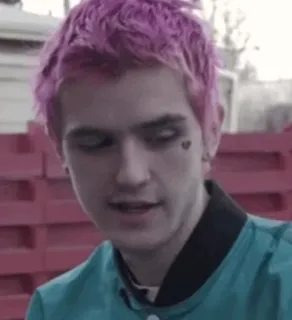 🐣 Lil Peep Lil Peep, Muzyk, Artysta, Portret, różowe włosy, Emo, tatuaż serce telegram sticker