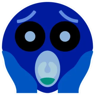 😱 emoji, triste, chocado, azul telegram sticker
