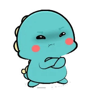 🦕 만화, 공룡, 귀여운, 동물, 스티커, 화난 whatsapp sticker