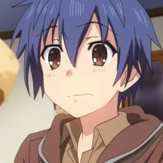 😳 anime, character, blue hair, portrait telegram sticker