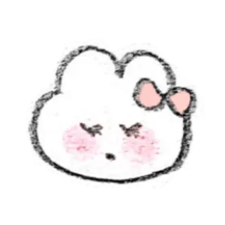 🎀 carino, kawaii, coniglio, coniglio, animale, cartone animato telegram sticker