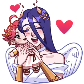 🥰 만화, 여자, 인형, 사랑, 하트, 귀여운 telegram sticker
