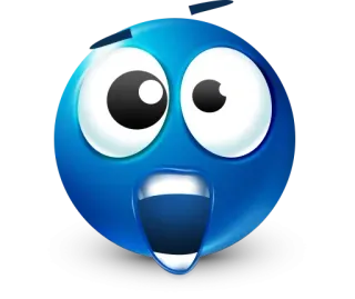 🤩 Emoji, Azul, Impactado, Cara, Dibujos animados whatsapp sticker