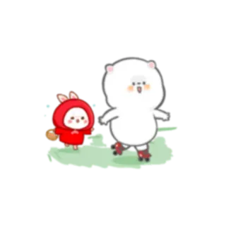 ⛸ słodkie, zwierzęta, królik, niedźwiedź, kreskówka, naklejka whatsapp sticker