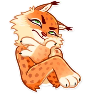 🤔 lynx, cat, animal, sticker, cute, illustration whatsapp sticker