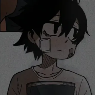🤍 Anime, Traurig, Verletzt, Verbände, Charakter, Cartoon telegram sticker
