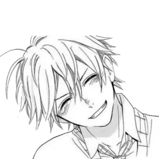 🪁 อนิเมะ, มังงะ, ยิ้ม, มีความสุข, การ์ตูน, เด็กผู้ชาย telegram sticker
