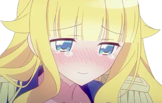 😭 Anime, Dziewczyna, Płacz, Blondynka, Smutny, Postać telegram sticker