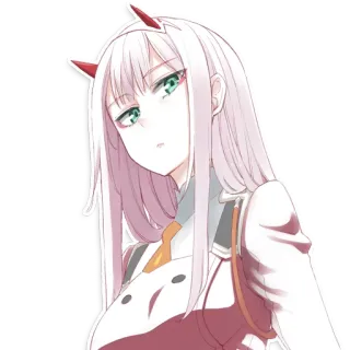 😈 Zero Two Darling in the Franxx Anime, Mädchen, Zero Two, Darling in the Franxx, Charakter telegram sticker