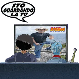 📺 STO GUARDANDO LA TV watching TV, anime, comedy, sticker telegram sticker