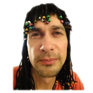 🙇 hombre, retrato, cuentas, pelo, cara whatsapp sticker